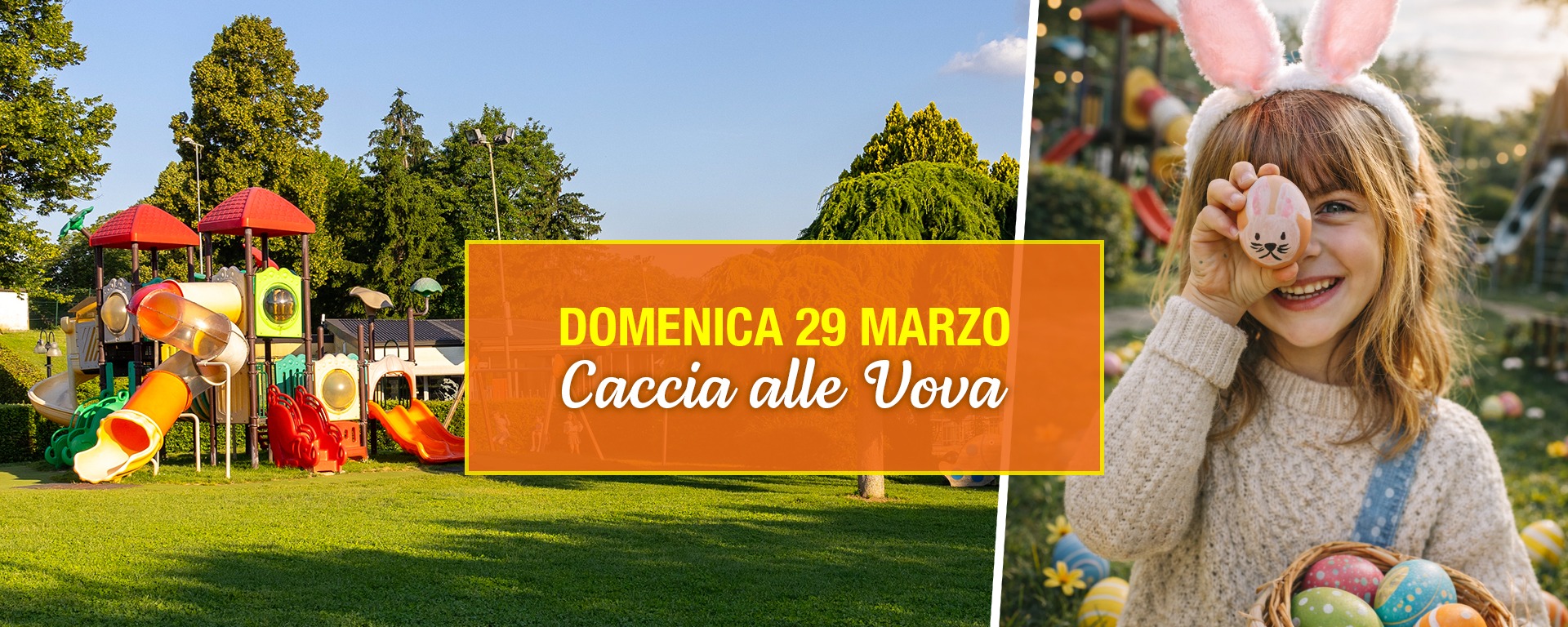 Caccia alla uova per bambini nel parco di San Michele Ristopizza